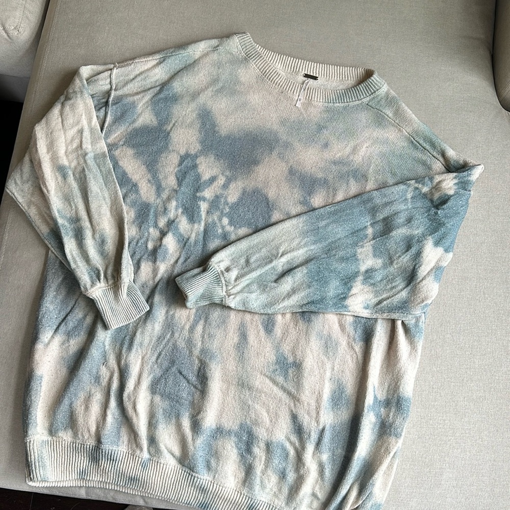 Free people blue bleached sweater